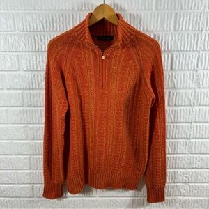 Loro Piana Orange Zip Up Sweater